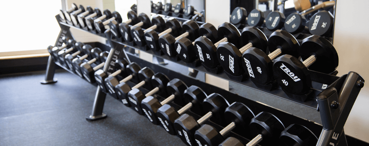 A dumbbell rack